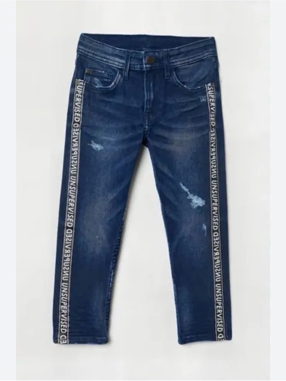Dark Blue Slim kids  Jeans with Side Logo Tape